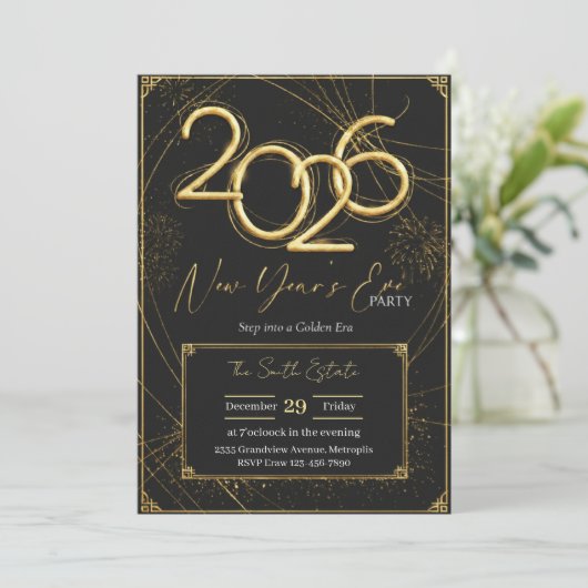 New Year 2026 Party Invitation Printable 招待状 (スタンド正面)