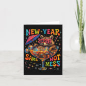 New Year 2026 Same Hot Mess Funny Raccoon Gift  カード (正面)