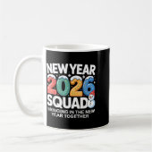 New Year 2026 Squad Funny Snowman Holiday Celebrat コーヒーマグカップ (左)