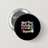 New Year 2026 Squad Funny Snowman Holiday Celebrat 缶バッジ (正面&裏面)