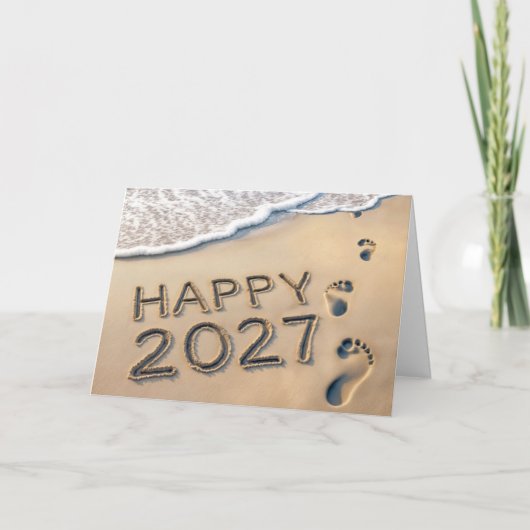 New Year 2027 Beach Footprints シーズンカード (正面)