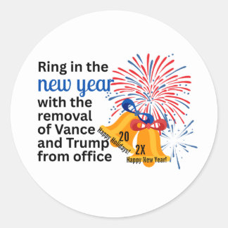 New Year Anti-Trump Impeach Remove 2026 Political ラウンドシール