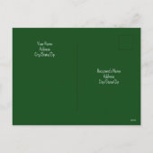 New Year Black and White Photo of Cute Dog Green シーズンポストカード (裏面)