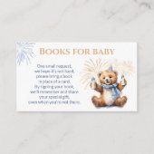 New Year Blue Bear Boy Baby Shower Book Card エンクロージャーカード (正面)