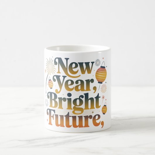 New Year Bright Future Festive Coffee Mug コーヒーマグカップ (中央)
