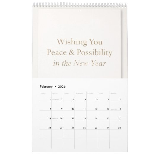 New year calendar  カレンダー (2月 2026)