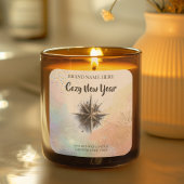 New Year Candle Sticker – Warm & Cozy Design スクエアシール