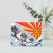 New Year Card of Ukiyoe Hokusai's great wave 01 シーズンポストカード (スタンド正面)