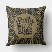 New Year Celebrate,Party in Style,Black Gold  Art クッション (裏面)