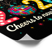 New Year Celebration 2026 Disco Ball Matching Wint ポスター (角)