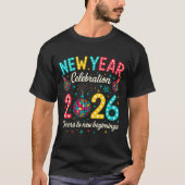 New Year Celebration 2026 Disco Ball Matching Wint Tシャツ (正面)