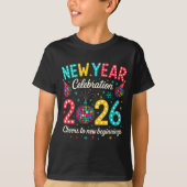 New Year Celebration 2026 Disco Ball Matching Wint Tシャツ (正面)