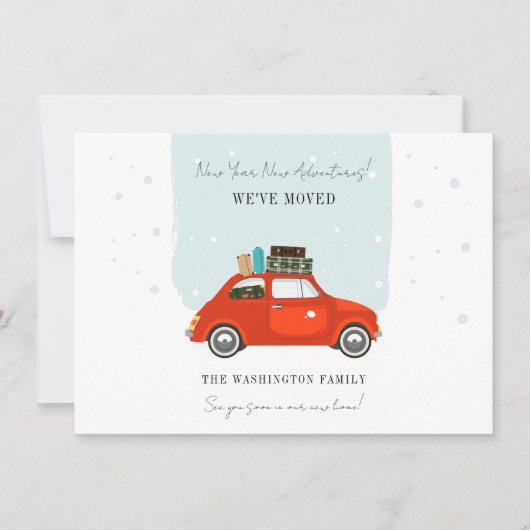 New Year Christmas Holiday Moving Announcement 案内状 (正面)