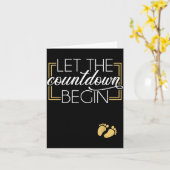 New Year Christmas Pregnancy Announcement Countdow カード (黄色い花)