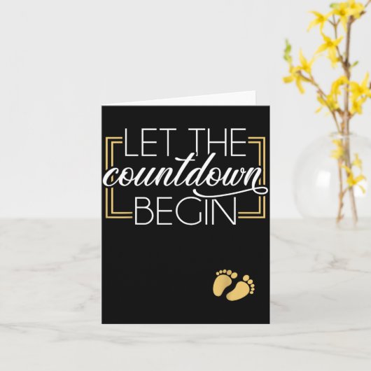 New Year Christmas Pregnancy Announcement Countdow カード (黄色い花)