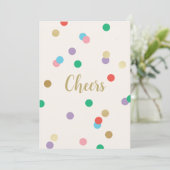 New Year Confetti Cream Greeting Card 招待状 (スタンド正面)