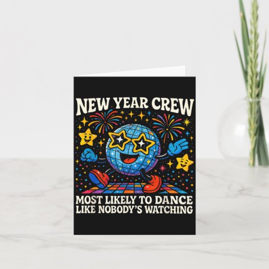 New Year Crew Most Likely To Dance Retro Party  カード (正面)