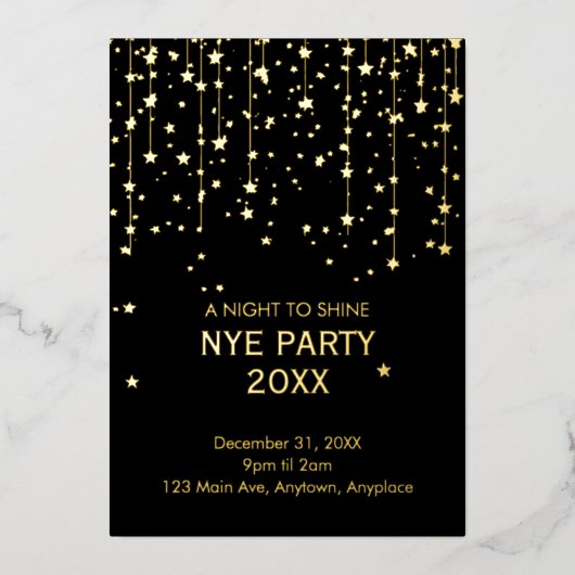 New Year Eve Party 箔招待状 (正面)