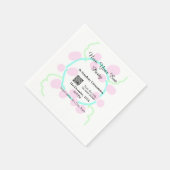 New year eve party scan QR RSVP name pink blue  スタンダードカクテルナプキン (角)