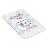 New year eve party scan QR RSVP name pink blue  マグネット (右側)