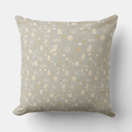 New Year Family Keepsake Pillow – Gold Hearts クッション