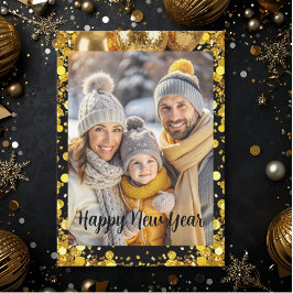New year Family Photo elegant  typography modern  シーズンカード