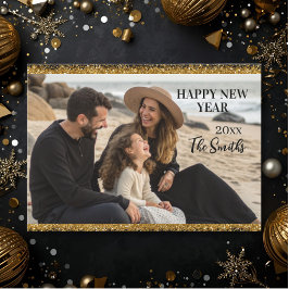 New year Family Photo elegant  typography modern  シーズンカード