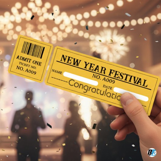 New Year Festival Party Entry Ticket 招待状