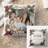 NEW YEAR  Frame with custom Photo Family 2026 クッション
