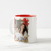 NEW YEAR Frame with Gold Pine Photo Family 2026 ツートーンマグカップ (正面左)