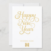 New Year gold script business logo シーズンカード (正面)