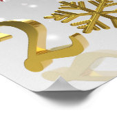 New Year Golden 2026 with Snowflake and Santa Hat ポスター (角)