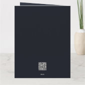 New Year Golden Flowers In Blue Strokes カード (裏面)