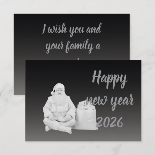 New year greeting calm サンキューカード (正面/裏面)