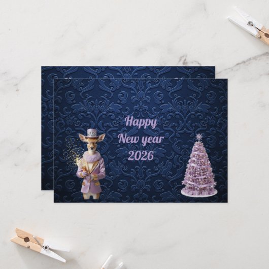 New year greeting lol dog カード (正面/裏面インサイチュ)