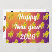 New year greeting with poodle  シーズンカード (正面/裏面)