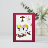 New year greeting with two cats sitting シーズンポストカード (スタンド正面)