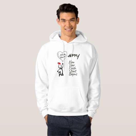 NEW YEAR hoodies trendy fun cool パーカ (正面フル)