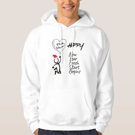NEW YEAR hoodies trendy fun cool パーカ (正面)