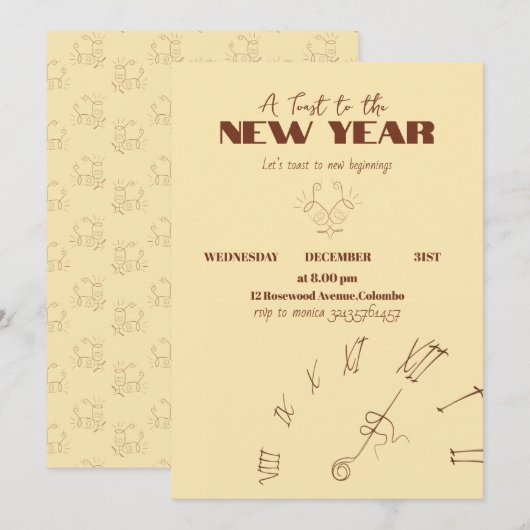 New Year Invitation 招待状 (正面/裏面)
