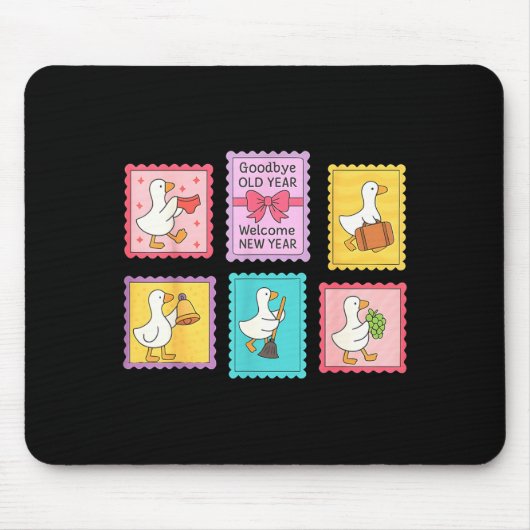 New Year Matching Welcome New Year Midnight Funny  マウスパッド (正面)