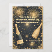 New Year Midnight Gold Champagne Fountain Glimmers シーズンカード (正面)