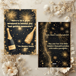 New Year Midnight Gold Champagne Fountain Glimmers シーズンカード
