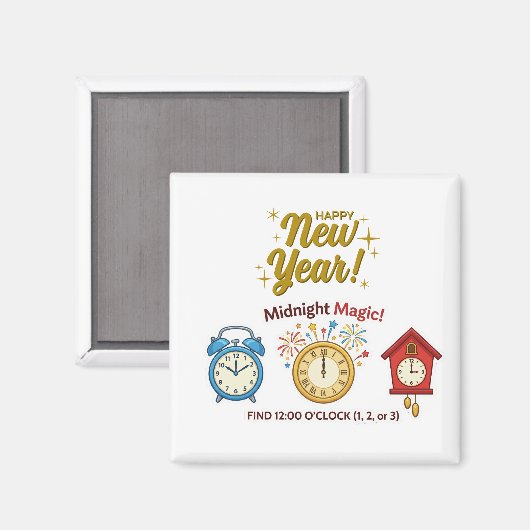 New Year Midnight Magic Time Telling Game Magnet マグネット (正面/裏面)