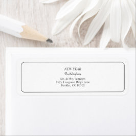 New Year New Adventures | White Return Address ラベル