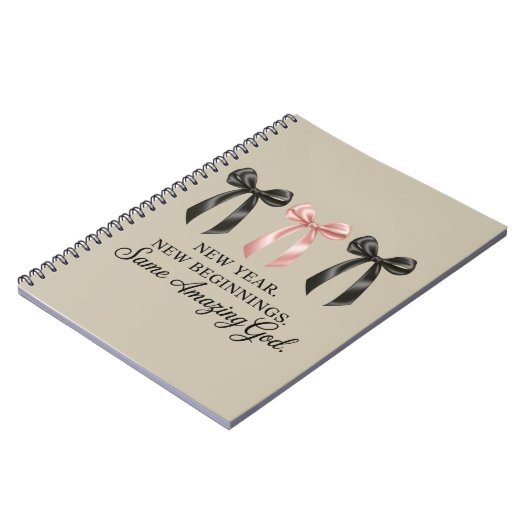 New Year New Beginnings Same Amazing God Religious ノートブック (左側)