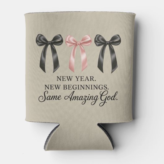 New Year New Beginnings Same Amazing God Religious 缶クーラー (正面)