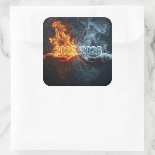 New Year New Beginnings Sticker スクエアシール (バッグ)