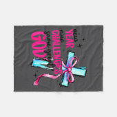 New Year New Challenges Same Great God Happy New Y フリースブランケット (正面(横))