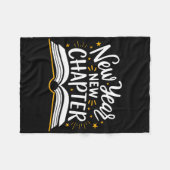 New Year New Chapter Happy New Year 2025 Book  フリースブランケット (正面(横))